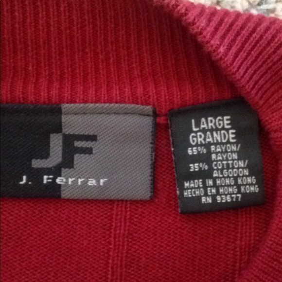 JF J. FERRAR Vintage Sweater Cranberry Large - Picture 3 of 4
